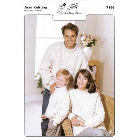 Aran Knitting Pattern 7166 10 Per Pack